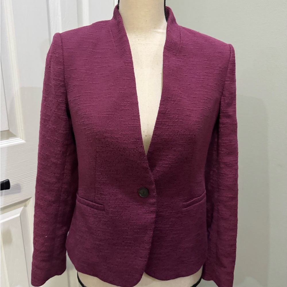 LOFT Burgandy  Textured Blazer